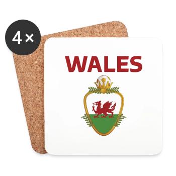 Wales Football 2022 supporters du pays de Galles - Coasters (set of 4) - white - Front