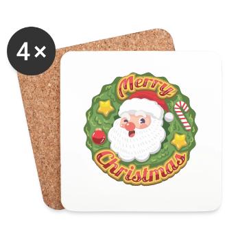 Frohe Weihnachten - Untersetzer (4er-Set) - Weiß - Vorne