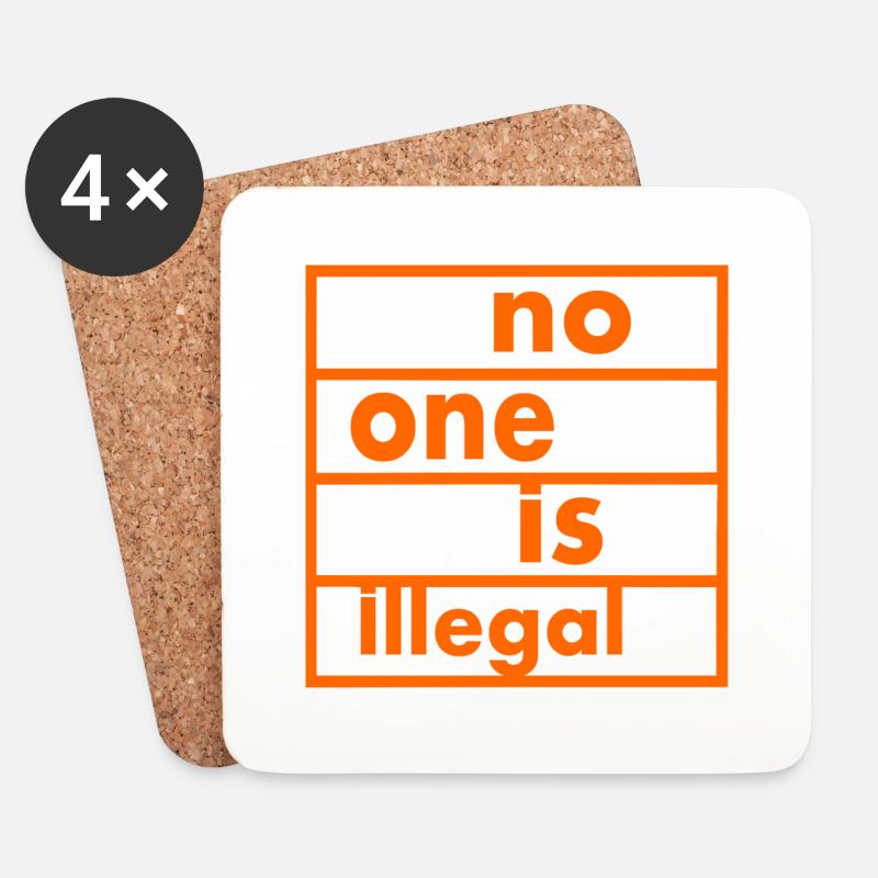 No one is illegal - Untersetzer (4er-Set) - Weiß