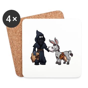 Servant Ruprecht With Donkey - Coasters (set of 4) - white - Front