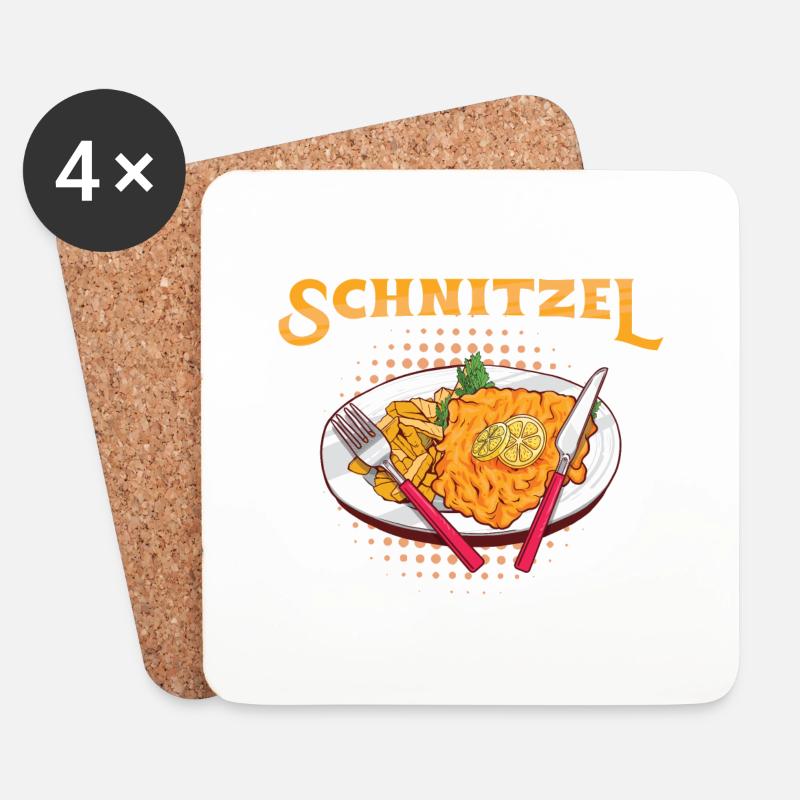 Nur noch ein Schnitzel versprochen - Untersetzer (4er-Set) - Weiß
