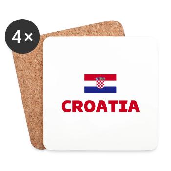 Croatia Football 2022 HeartBeat Croatia football - Coasters (set of 4) - white - Front
