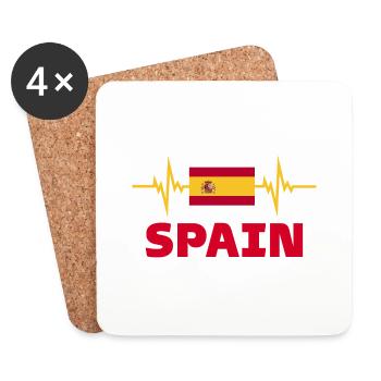 Spain Football 2022 Heartbeat Spain - Coasters (set of 4) - white - Front