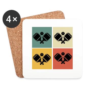pickleball Retro Pickleball pickleball Vintage - Coasters (set of 4) - white - Front