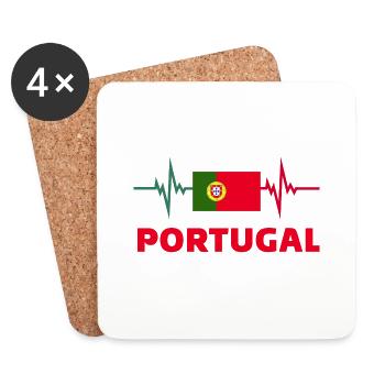 Portugal Football 2022 Heartbeat Portugal football - Coasters (set of 4) - white - Front