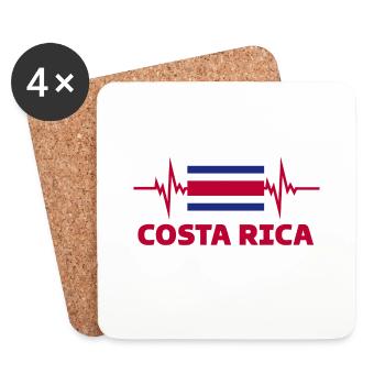 Costa Rica Football 2022 Heartbeat Costa Rica - Coasters (set of 4) - white - Front
