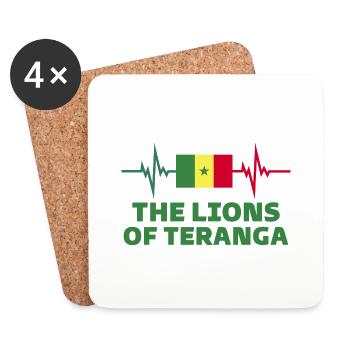 the lion of teranga - Coasters (set of 4) - white - Front