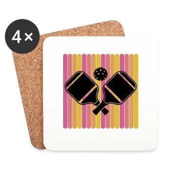 pickleball Retro Pickleball pickleball Vintage - Coasters (set of 4) - white - Front