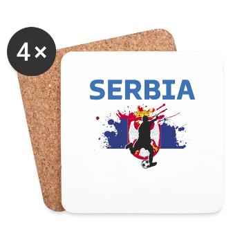 Serbien Fußball 2022 Fan Serbien Fußball - Untersetzer (4er-Set) - Weiß - Vorne