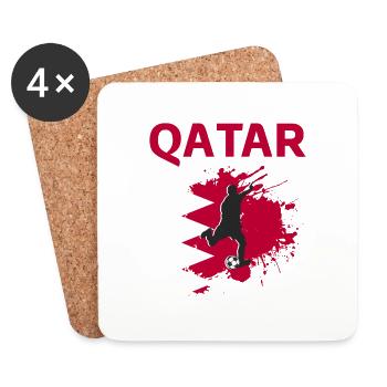 Qatar Football 2022 Qatari Football Supporter - Coasters (set of 4) - white - Front