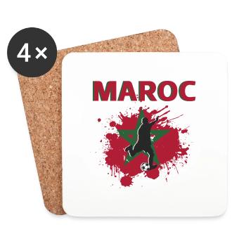 Maroc Football 2022 supporter de Maroc foot - Dessous de verre (lot de 4) - blanc - Devant