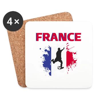 France Football 2022 supporter de France foot - Dessous de verre (lot de 4) - blanc - Devant
