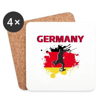 Allemagne Football 2022 supporter d'Allemagne foot - Dessous de verre (lot de 4) - blanc - Devant
