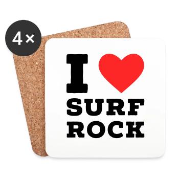 I love surf rock - Coasters (set of 4) - white - Front
