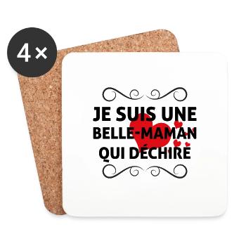Belle-Maman Qui Déchire Cadeau Belle-Mère - Dessous de verre (lot de 4) - blanc - Devant