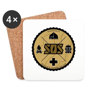 SOSonline.ch logo sand/beige - Coasters (set of 4) - white - Front