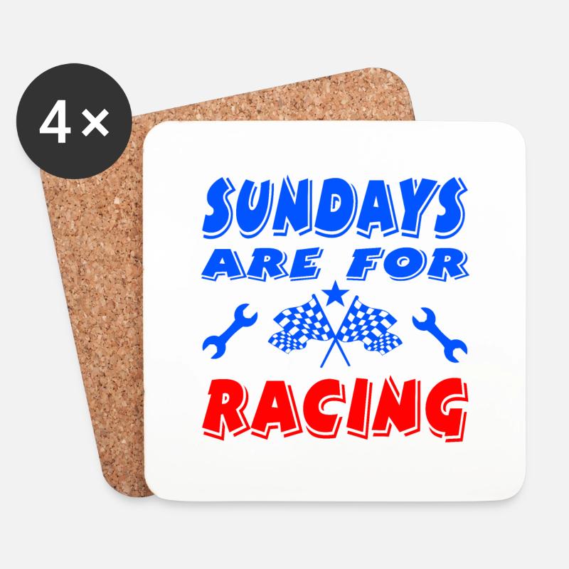 Car - Coasters (set of 4) - white