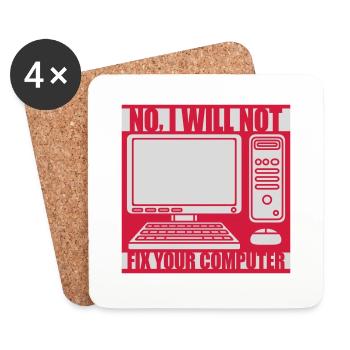 not fix your computer - Coasters (set of 4) - white - Front