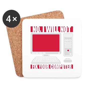 not fix your computer - Coasters (set of 4) - white - Front