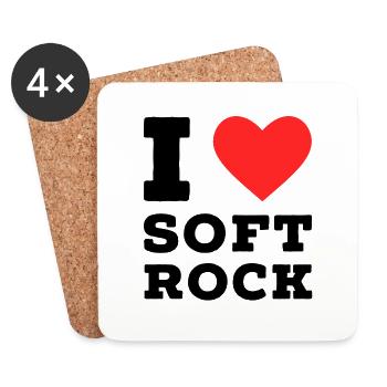 I love soft rock - Coasters (set of 4) - white - Front