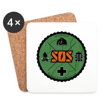 SOS Logo green - Coasters (set of 4) - white - Front