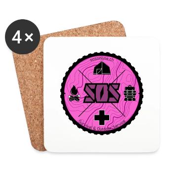 SOS Logo pink - Untersetzer (4er-Set) - Weiß - Vorne