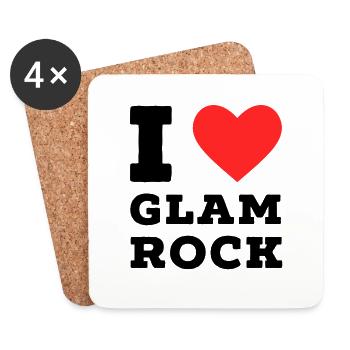 I love glam rock - Coasters (set of 4) - white - Front