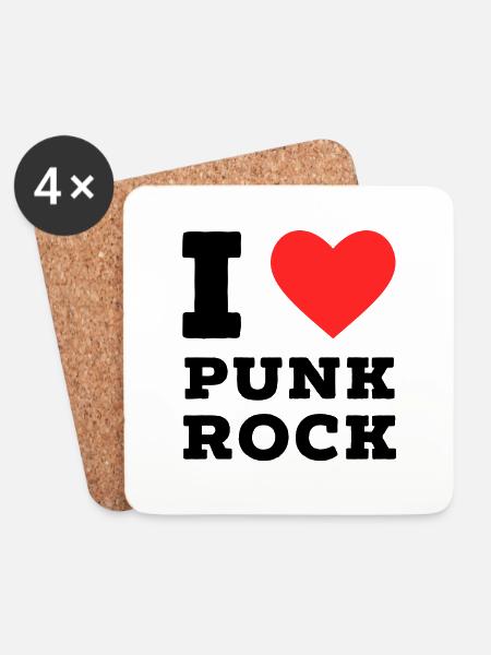 Ich liebe Punkrock - Untersetzer (4er-Set) - Weiß
