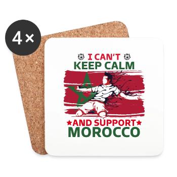 Stay calm and support Morocco - Coasters (set of 4) - white - Front