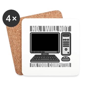 not fix your computer - Coasters (set of 4) - white - Front