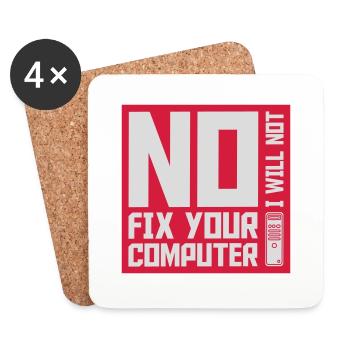 not fix your computer - Coasters (set of 4) - white - Front