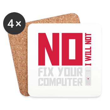 not fix your computer - Coasters (set of 4) - white - Front