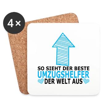 Umzugshelfer Dankeschön Danke Geschenkideen - Untersetzer (4er-Set) - Weiß - Vorne