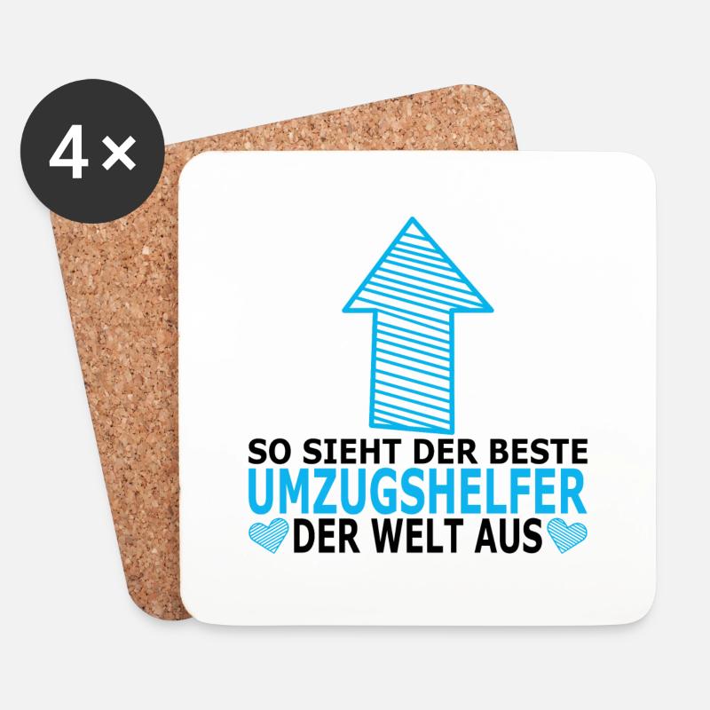 Umzugshelfer Dankeschön Danke Geschenkideen - Untersetzer (4er-Set) - Weiß