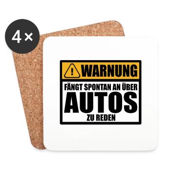 Autoliebhaber Geschenkidee Männer Kleine Lustige - Untersetzer (4er-Set) - Weiß - Vorne