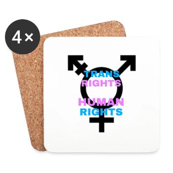 Trans Rights Are Human Rights - Untersetzer (4er-Set) - Weiß - Vorne