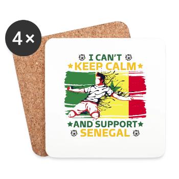 rester calme et soutenir le Sénégal - Dessous de verre (lot de 4) - blanc - Devant