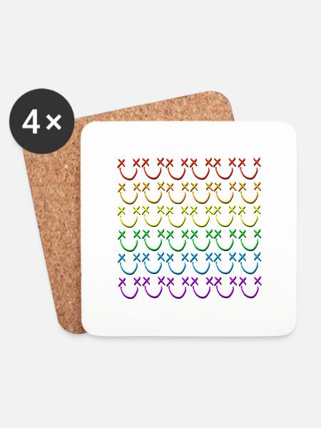 Louismiley Rainbow - Untersetzer (4er-Set) - Weiß