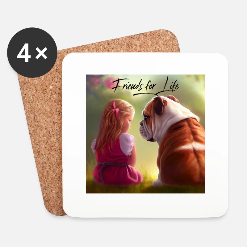 Freunde für's Leben - Untersetzer (4er-Set) - Weiß