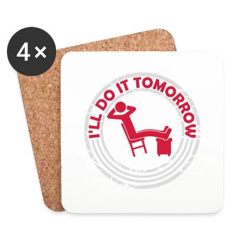 do it tomorrow quote - Coasters (set of 4) - white - Front