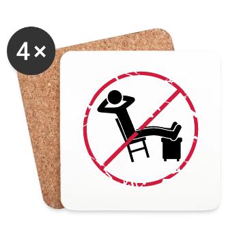 No relaxing zone sign - Coasters (set of 4) - white - Front