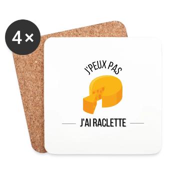 J'peux pas j'ai raclette. - Dessous de verre (lot de 4) - blanc - Devant