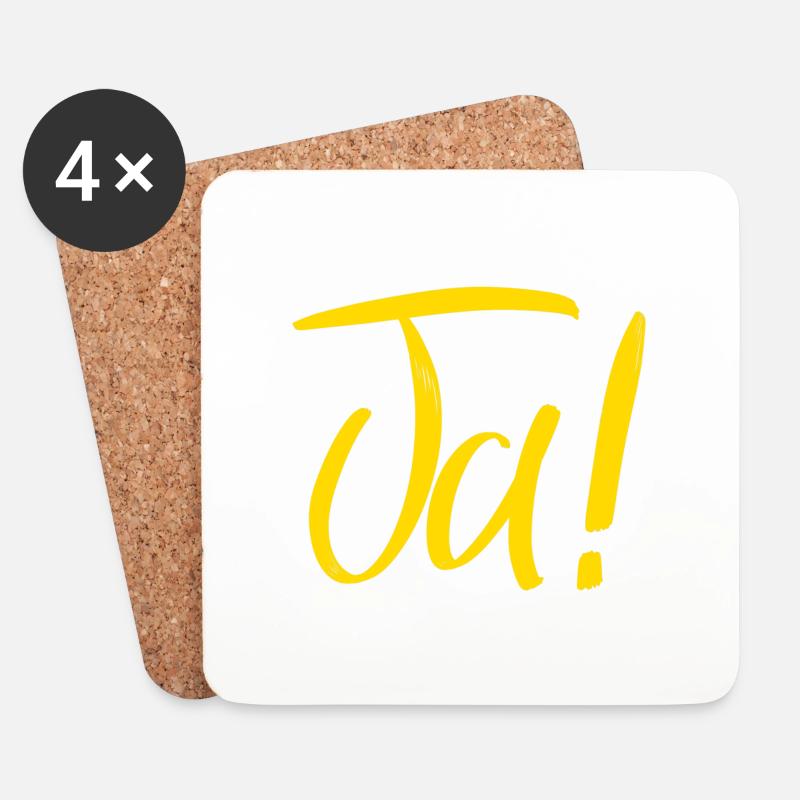 Ja ! - Untersetzer (4er-Set) - Weiß