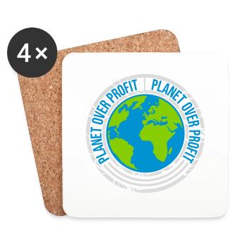 Planète sur le devis de profit - Dessous de verre (lot de 4) - blanc - Devant