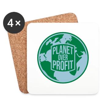 Planète sur le devis de profit - Dessous de verre (lot de 4) - blanc - Devant