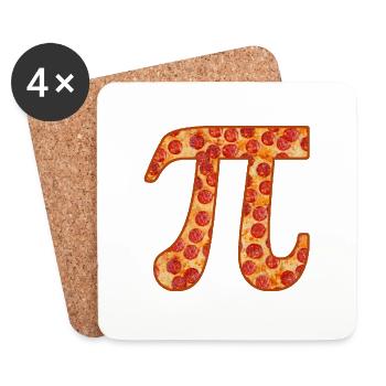Pizza Pi Day Back to School - Coasters (set of 4) - white - Front