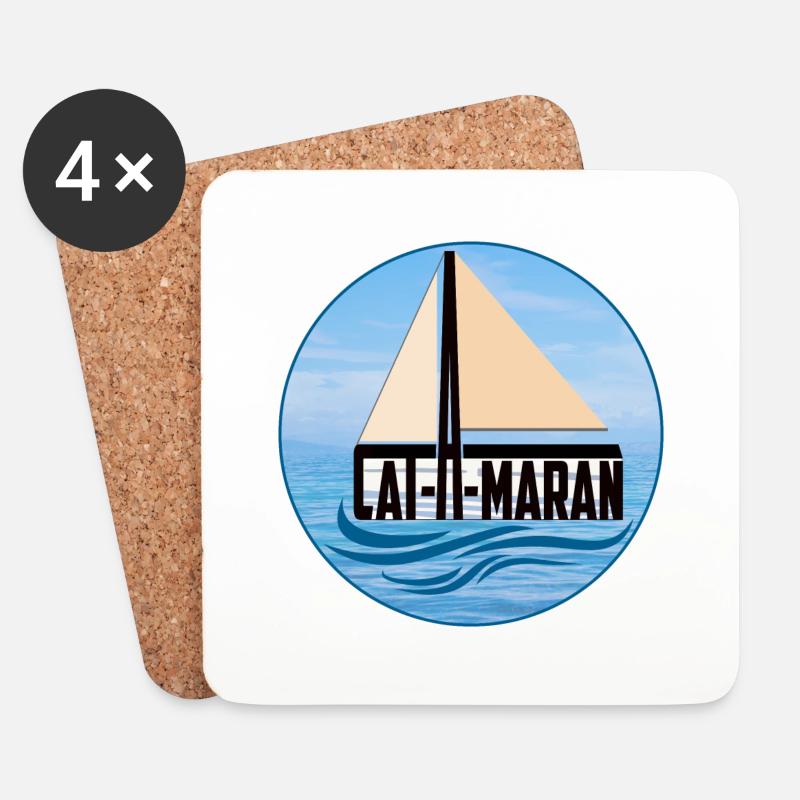 catAmaran - katAmaran - sea - meer - Untersetzer (4er-Set) - Weiß