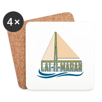 catAmaran - katAmaran - 2 - gold - Coasters (set of 4) - white - Front