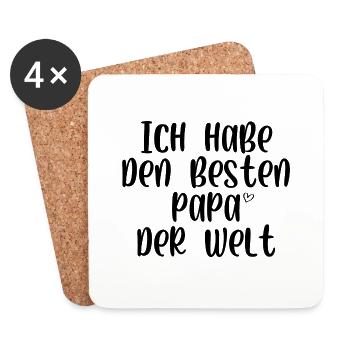Ich habe den besten Papa der Welt - Untersetzer (4er-Set) - Weiß - Vorne
