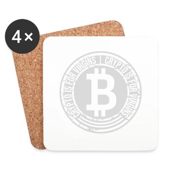 crypto is for virgins - Coasters (set of 4) - white - Front